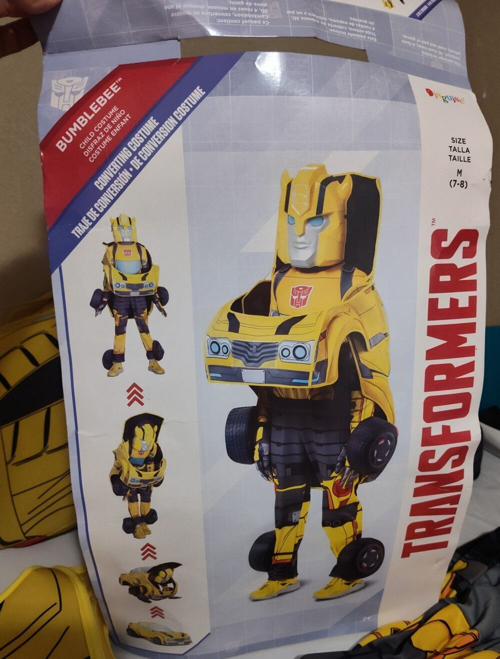 Used Disguise Bumblebee Transforming Costume 103509 Child Transformer Med 7-8